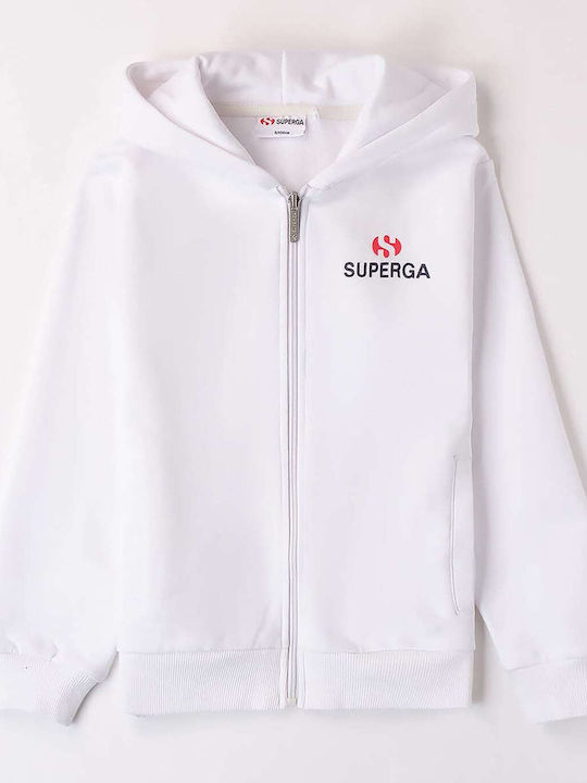 Superga Cardigan pentru copii din material frotirat Alb