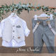 Stova Bambini Costum de Botez cu Vestă pentru Băiat Kaki 6buc