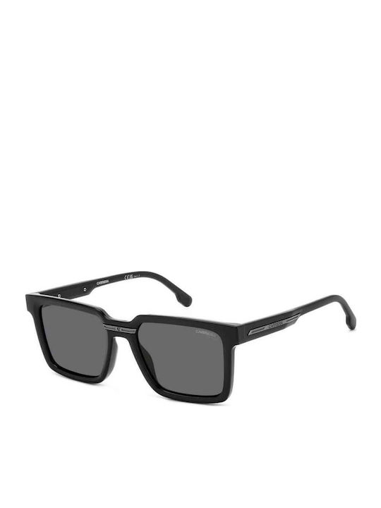 Carrera Men's Sunglasses with Black Horn-Rimmed Frame and Grey Polarized Lenses 02/S 807/M9