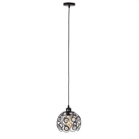 Artekko Κρεμαστό Φωτιστικό Μαύρο με Ντουί E27 20x20x20εκ.