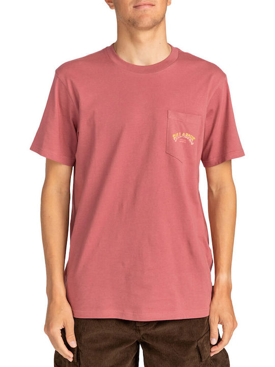 Billabong Stacked Arch Herren T-Shirt Kurzarm Rose Dust