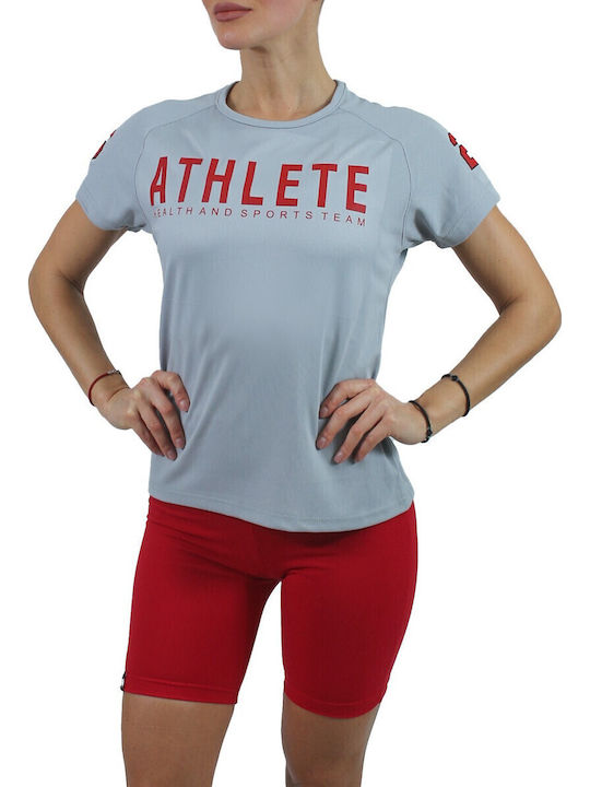 Women's Athletic Blouse Short Sleeve Fast Drying Light Blue
