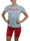 Women's Athletic Blouse Short Sleeve Fast Drying Light Blue