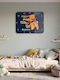 Oxygen Kids Wall Clock Teddy Bear Wooden 20x12cm
