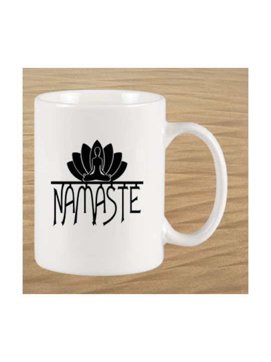 Namaste Tasse Keramik Weiß 1Stück