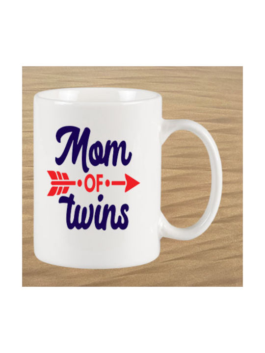 Mom Twins Cană Ceramică Albă 1buc