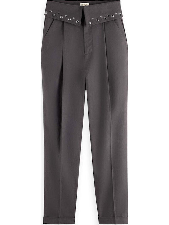 Lily Waist Flap Damen Stoff Hose Anthracite
