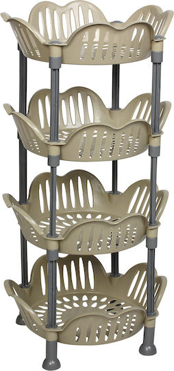 TnS Kitchen Rack Plastic 4 Tiers Brown 36x36x76cm