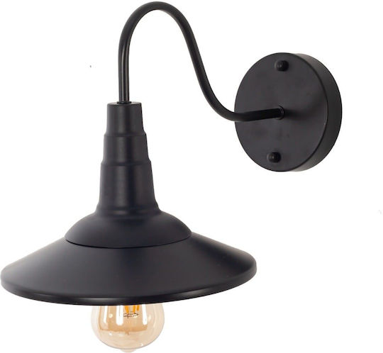 Artekko Lamp Wall with Socket E27 Black 29x29x46cm