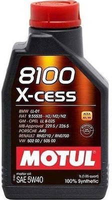 Motul 8100 X-cess Synthetic Car Lubricant 5W-40 A3/B4 / LL 1lt