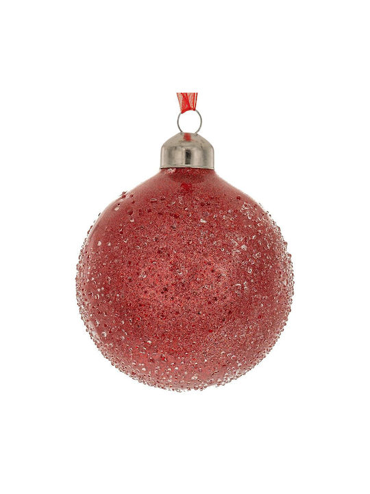 Hanging Ornament Set Glass Red