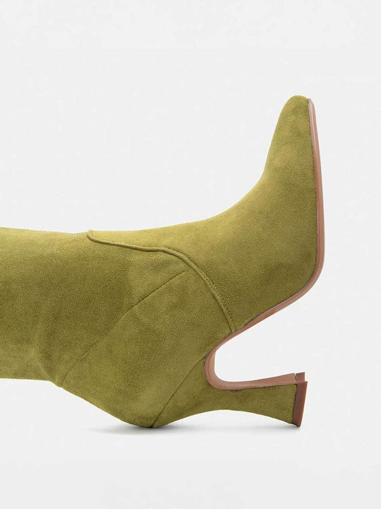 Bozikis Wildleder Stiefeletten Damen Grün