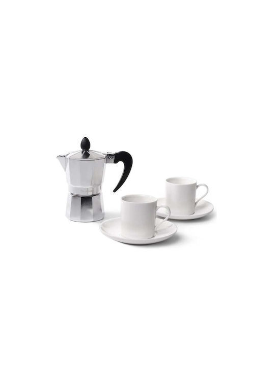 Fissman Tasse Espresso aus Porzellan Silber