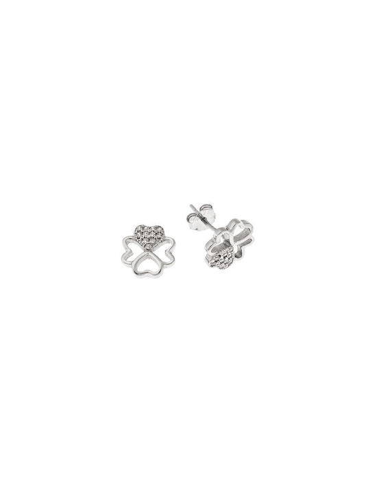 Senza Earrings, 925 Sterling Silver, Clover with Quadruple Heart Ssr3413sr