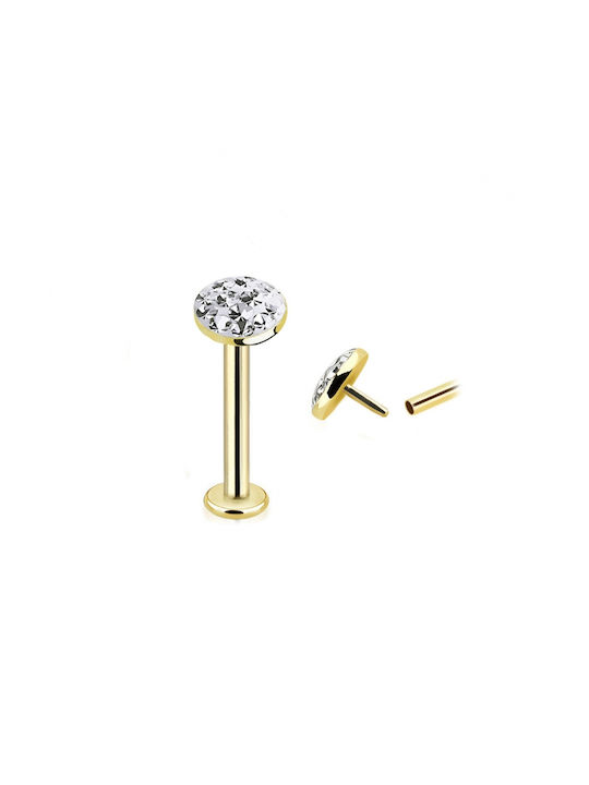 Polytimo Piercing Bar Earring From 14K Gold 1mm