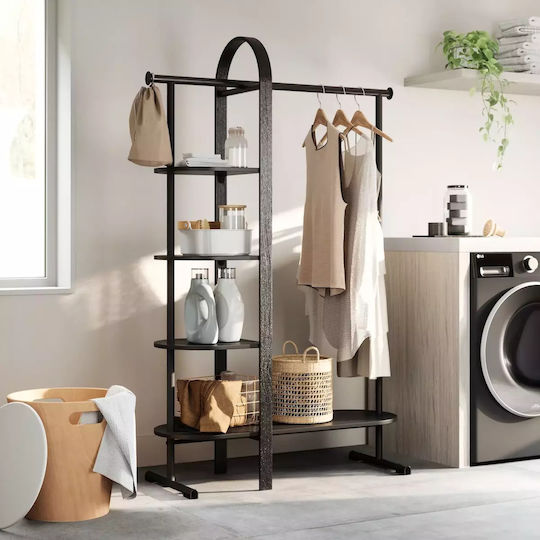 Mobilier de Intrare cu Cuier & Dulap pentru Pantofi Negru 106x39x167buc
