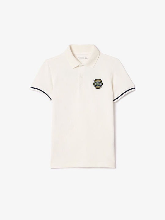 Lacoste Polo pentru copii Cu mânecă scurtă OffWhite