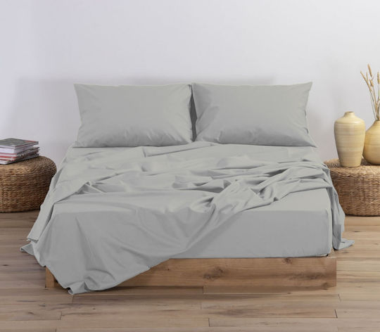 Nef-Nef Homeware Super-Doppel 160x200+30cm mit Gummizug Basic Silver Grey