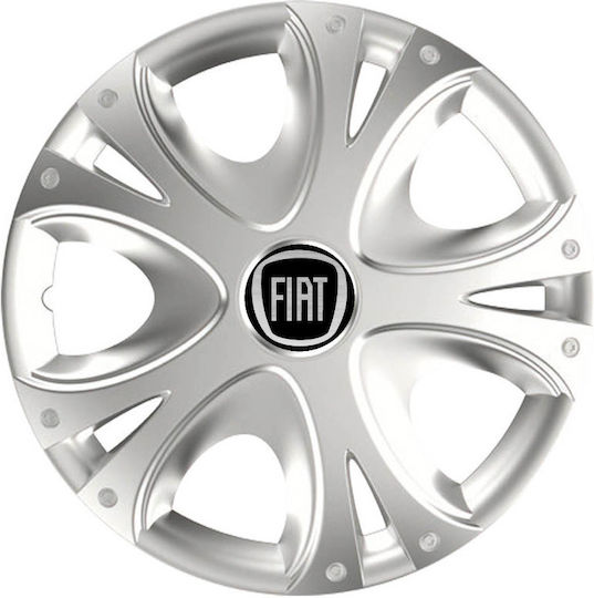 Versaco Car Hubcap Set Dynamic with Fiat Emblem 13" 4pcs Silver