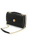 Leder Damentasche Schultertasche Schwarz