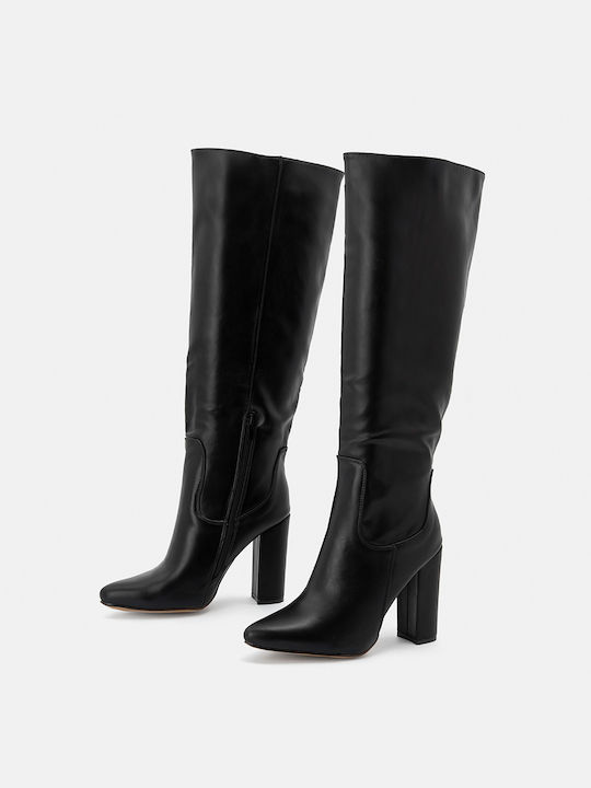 Bozikis Synthetic Leather High Heel Women's Boots Black