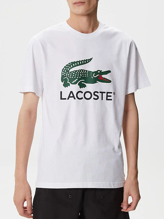 Lacoste T-shirt Bărbătesc cu Mânecă Scurtă Alb