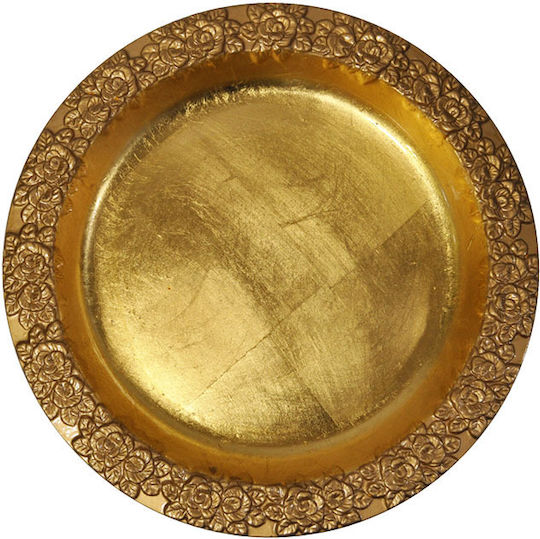 Dekorative Platte Keramik Gold 1Stück 30.5x5cm