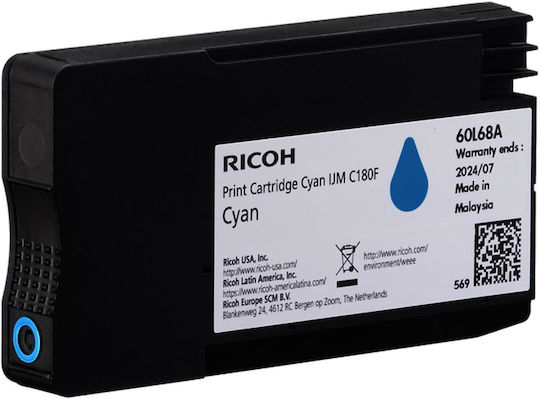 Ricoh Γνήσιο Μελάνι Εκτυπωτή InkJet Κυανό (408518)