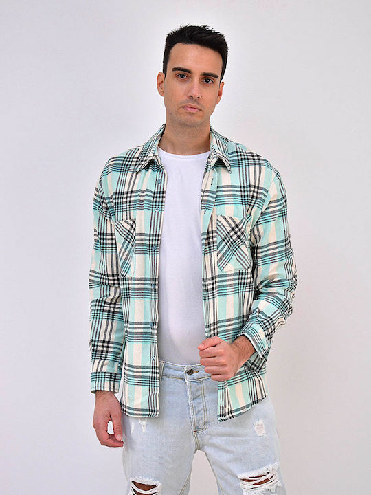 Long-sleeved Shirt Checked Green