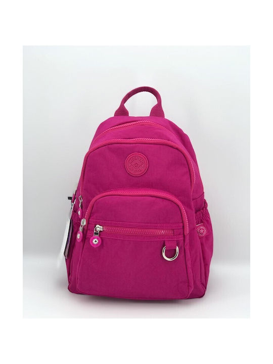 Mega Tasche Damenrucksack mit drei Fächern Pink