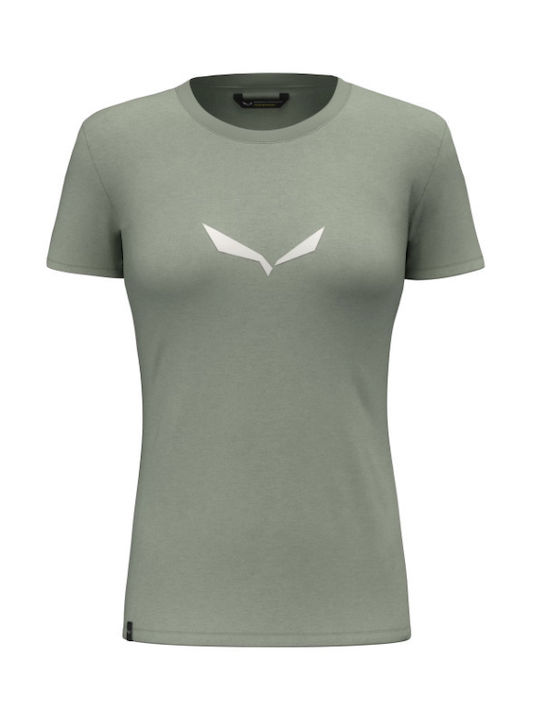 Salewa Damen Sport T-Shirt Schnell trocknend Polka Dot Grün