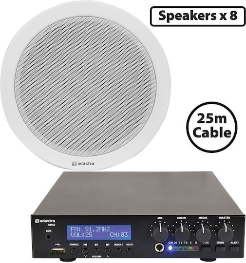 Adastra 8*ec56v+um60 Ηχείο Οροφής 60W (Τεμάχιο) Καφέ 300.011UK