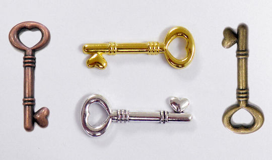 Metal Key Craft Item 50pcs in Copper Color