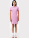 Sommer Mini Sportliches Damenkleid Kurzärmelig Rosa