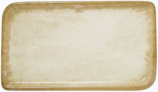 By Bone Ambience Serving Platter Rectangular made of Porcelain Yellow 36.5x16.5cm
