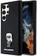 Karl Lagerfeld Ikonik Metal Pin Back Cover Silicon Negru (Galaxy S23 Ultra)
