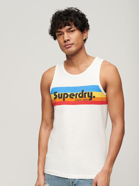 Superdry Cali Ανδρική Μπλούζα Αμάνικη Λευκή