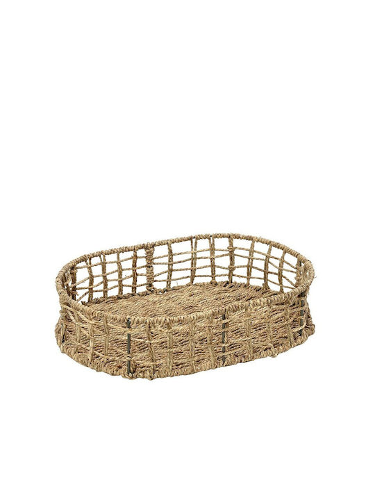 Decorative Basket Wicker with Handles Beige 32x23cm Espiel