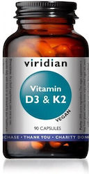 Vitamina D3 & K2 - Vitamina D3 & K2 90 Capsule Vegetale - Viridian