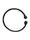 Unpierced Nose Ring Hoop Diameter 10mm in Black Color Made of 925 Silver