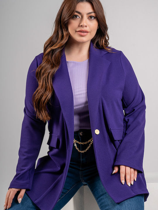 Lovesize Blazer pentru femei Crepe Sacou Violet