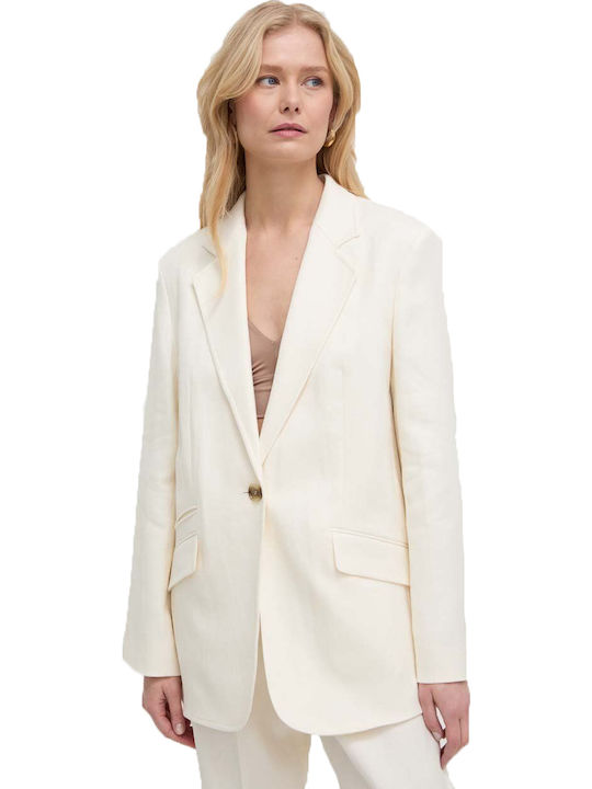 Boss Blazer pentru femei Sacou Alb