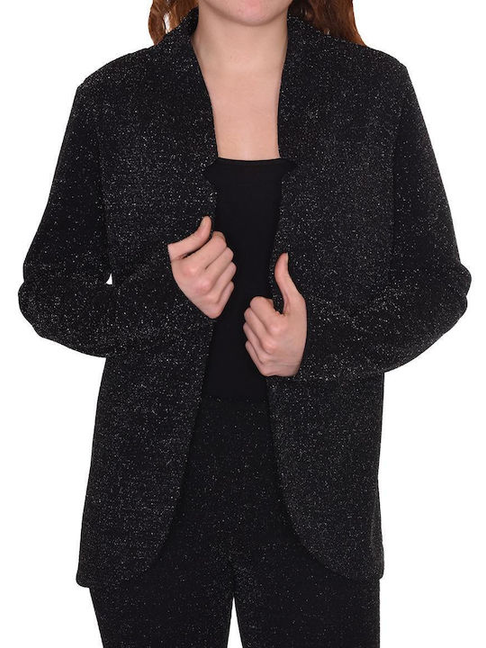 Queen Fashion Blazer pentru femei Sacou Negru