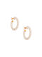 Steel Hoop Earrings with Pearls