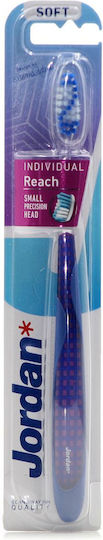 Jordan Individual Reach Soft Toothbrush Purple Plaid (1τμχ) - Μαλακή Οδοντόβουρτσα