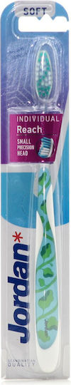 Jordan Individual Reach Soft Toothbrush Green Leaves (1pc) - Soft Toothbrush