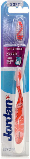 Jordan Individual Reach Soft Toothbrush Red Flowers (1τμχ) - Μαλακή Οδοντόβουρτσα