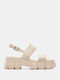 Luigi Damen Flache Sandalen Flatforms in Beige Farbe