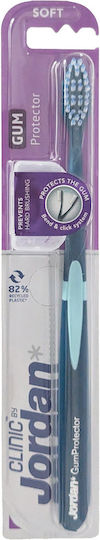 Jordan Clinic Gum Protector Toothbrush Soft 1 Piece Soft Toothbrush for Deep Cleaning with Extra Fine Bristles Code 310058 - Petrol