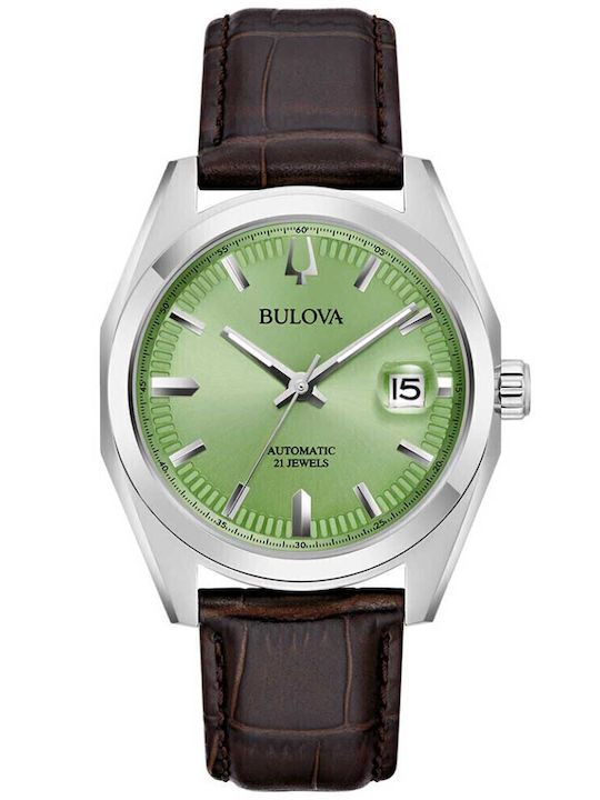Bulova Surveyor Men's Watch 39mm Automatic with Brown Leather Strap